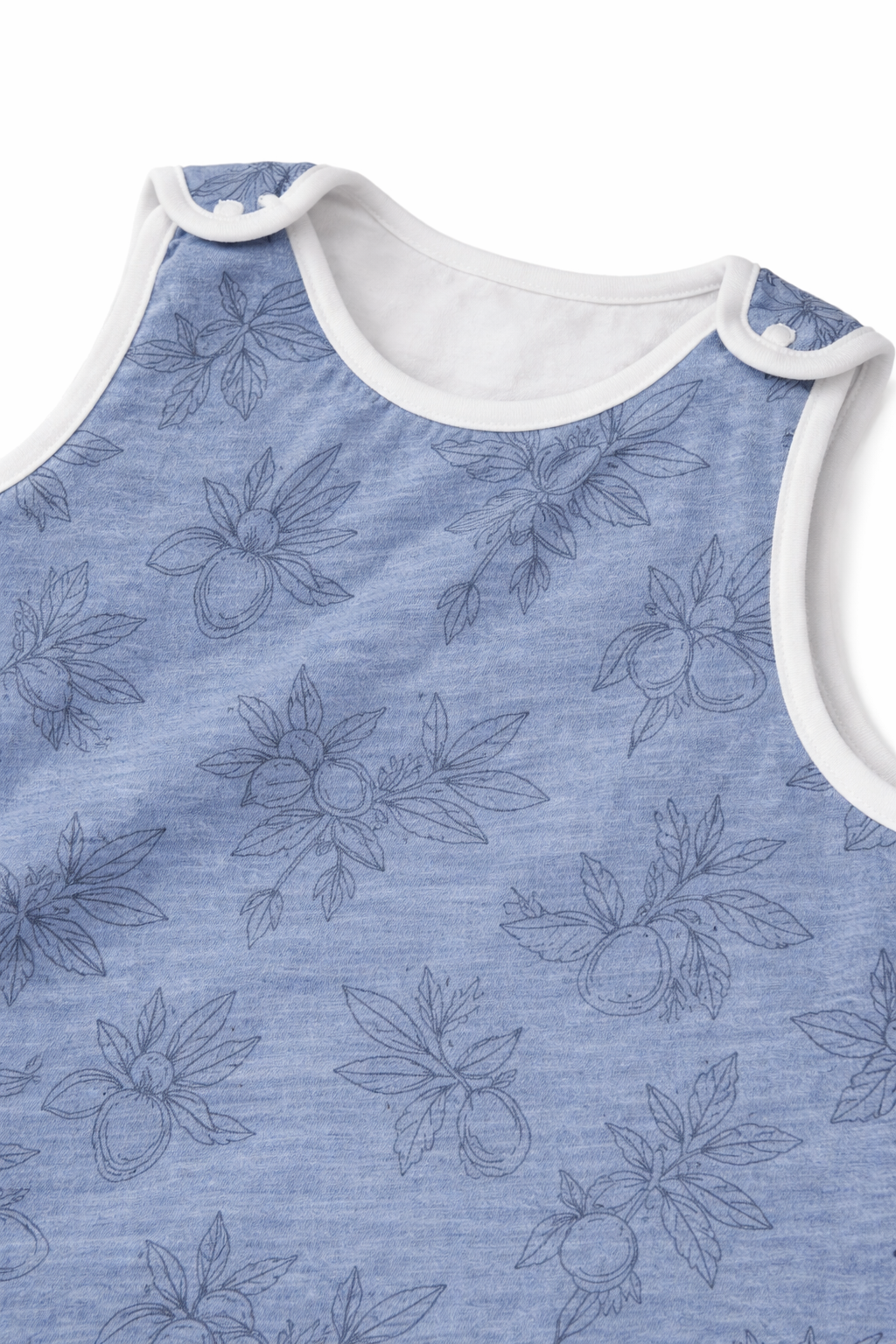 Gigoteuse sans manches en coton bambou - Bleu