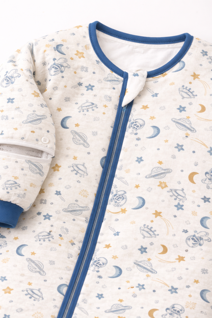 Gigoteuse bébé en gaze de coton bleu espace