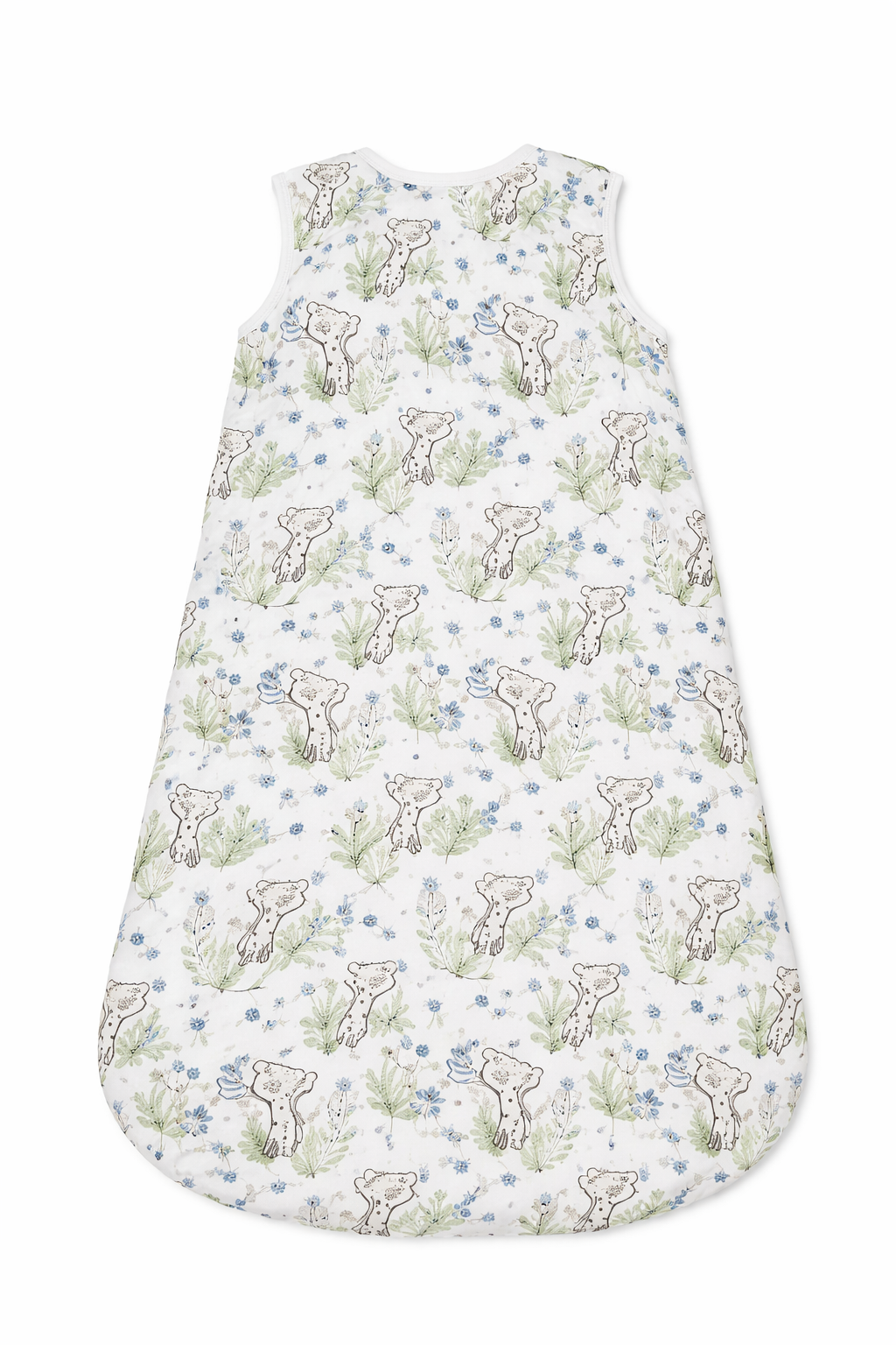 Gigoteuse sans manches en coton bambou - Blanc/Vert