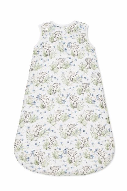 Gigoteuse sans manches en coton bambou - Blanc/Vert
