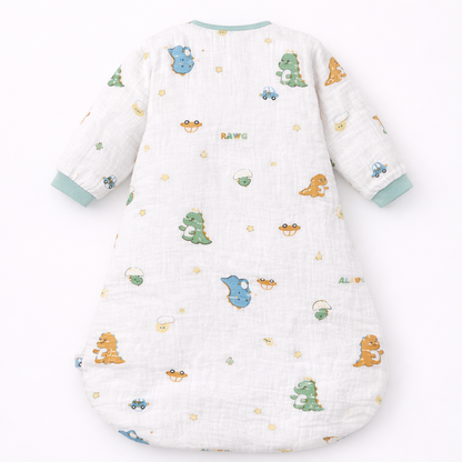 Gigoteuse bébé en gaze de coton - Blanc à motif