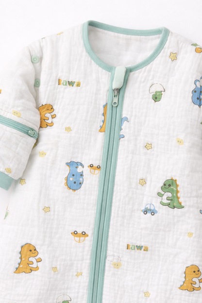 Gigoteuse bébé en gaze de coton - Blanc à motif
