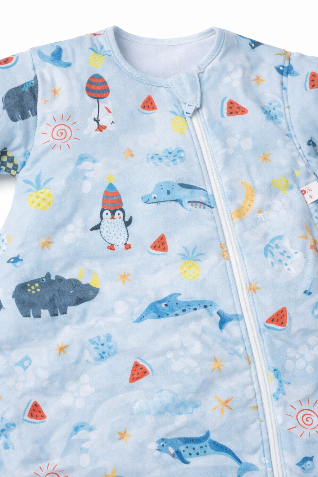 Gigoteuse d'hiver motif crocodile bleu