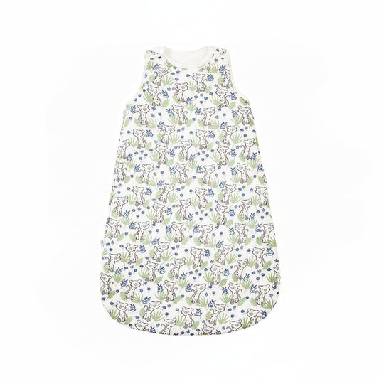 Gigoteuse sans manches en coton bambou - Blanc/Vert